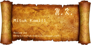 Mituk Kamill névjegykártya